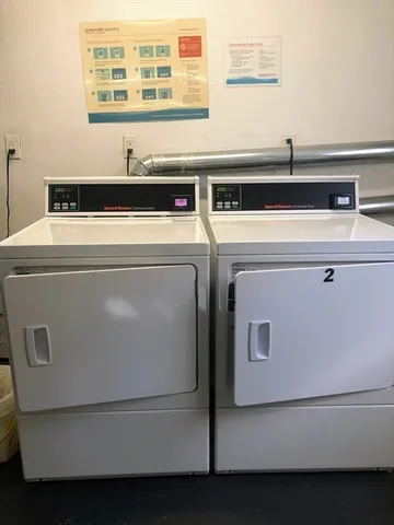 a close view of washer and dryer