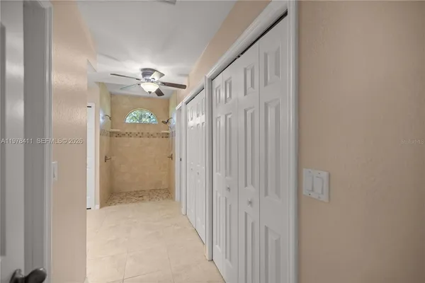 a view of a hallway with a elevator