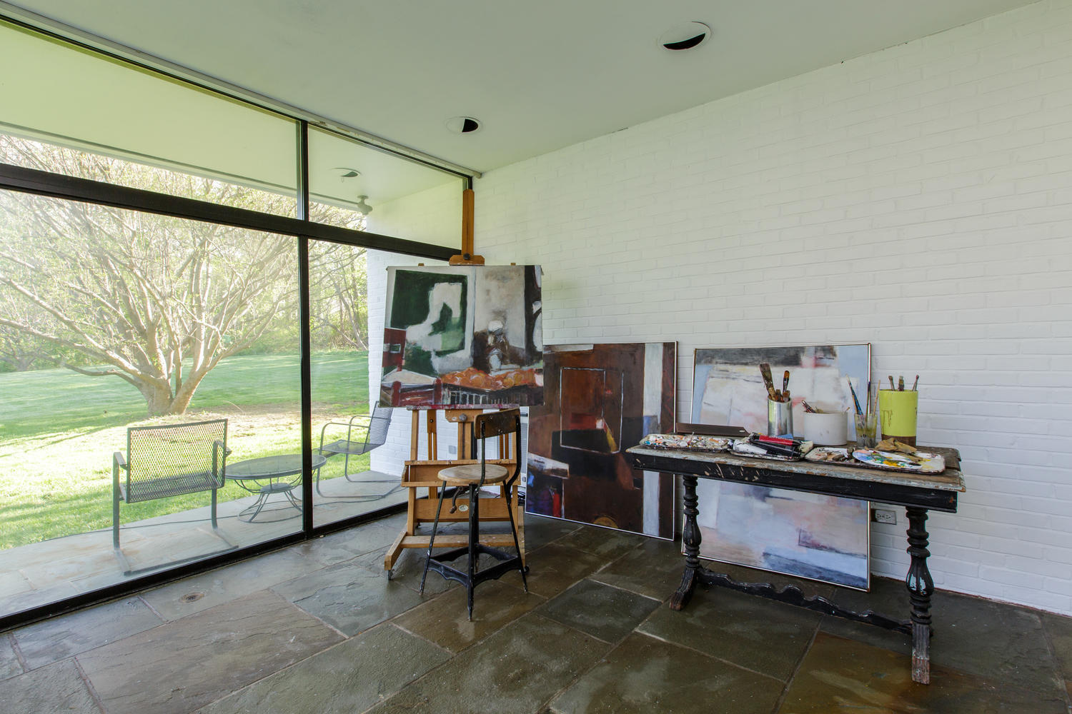 90 Lambert Road New Canaan, CT 06840 - Photo 26 of 28 a workspace with furniture and a window