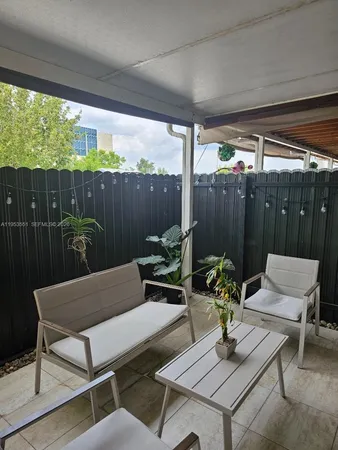 a view of a outdoor seating area