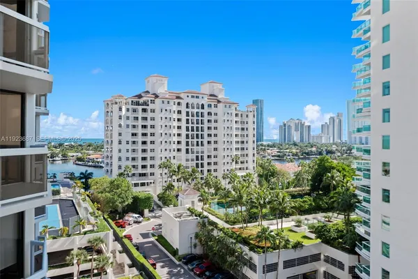 a city view with tall buildings