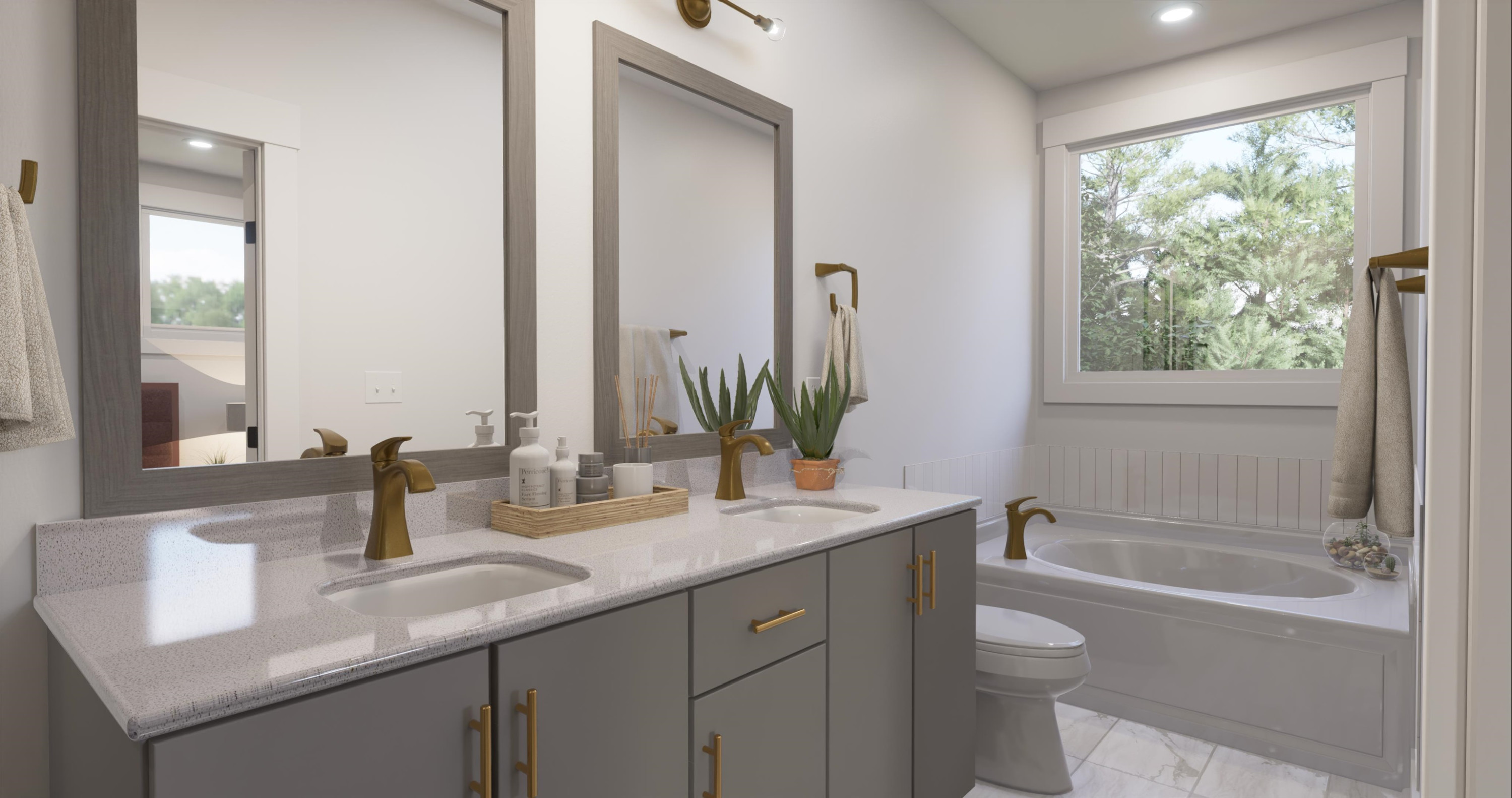 3927 Milltown Ridge Run Raleigh, NC 27612 - Photo 5 of 5 a bathroom with a double vanity sink toilet and shower