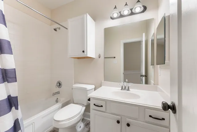 an outdoor space with seating