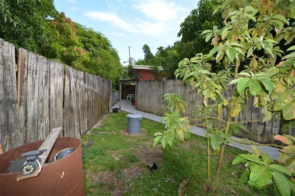 a backyard of a house with lots of green space