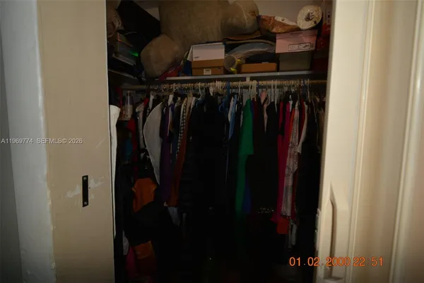 a close view of walk in closet