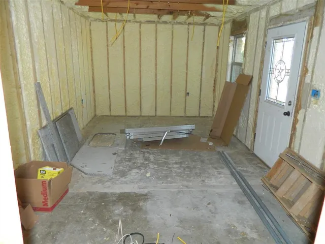 a view of a room with rack on the wall