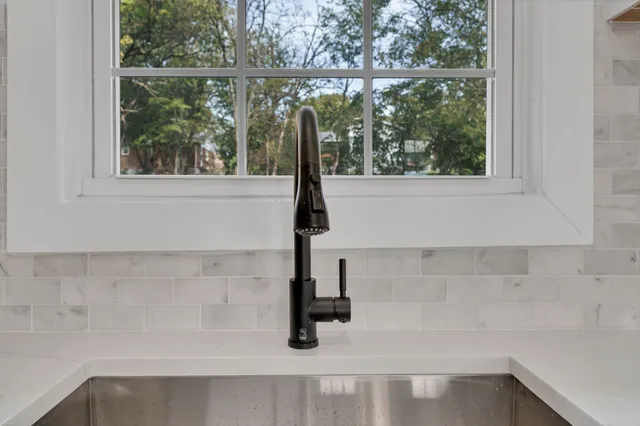 a bathroom with a window