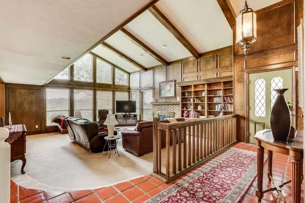 a living room with furniture
