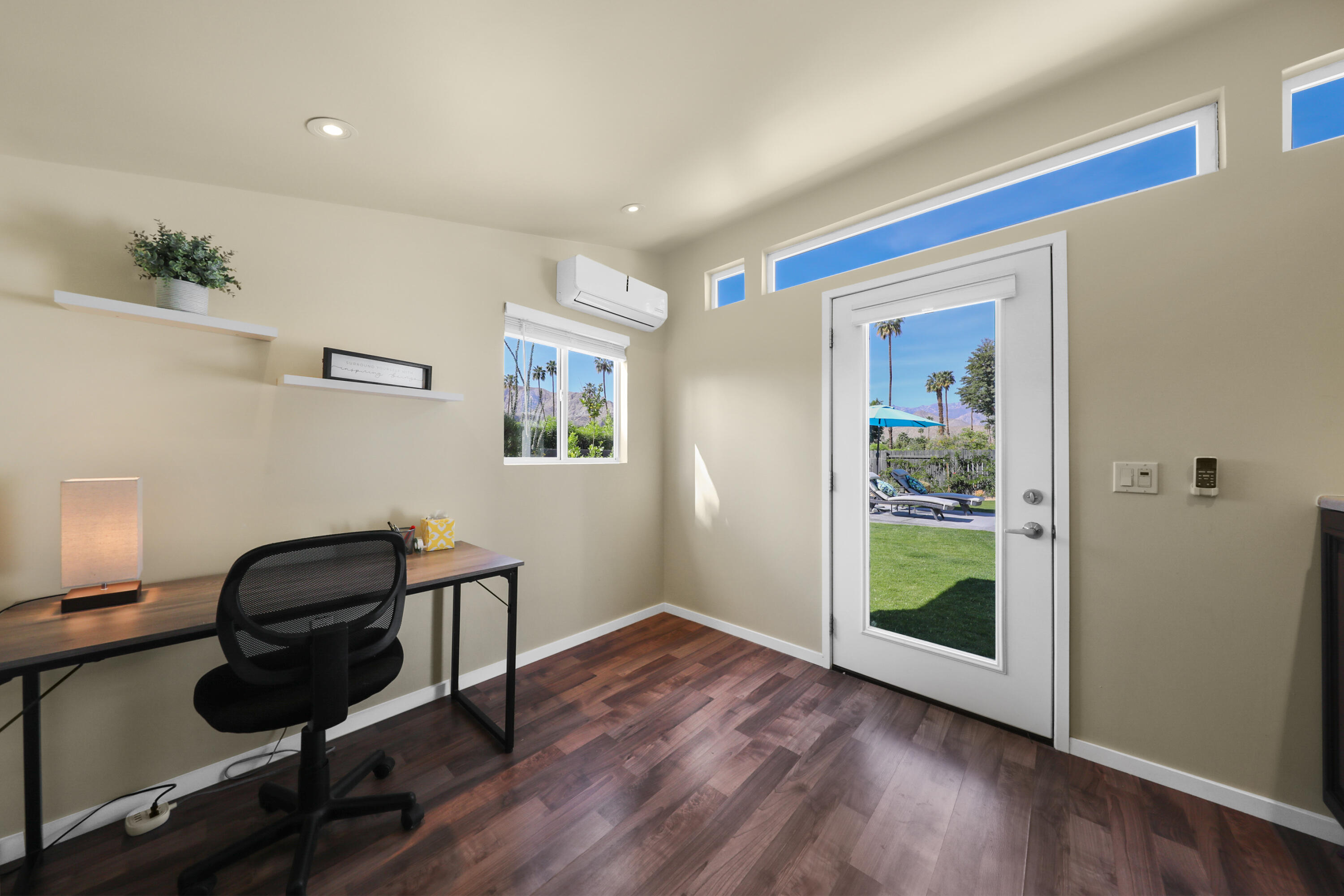 70171 Chappel Road Rancho Mirage, CA 92270 - Photo 28 of 38 a view of workspace with wooden floor and windows
