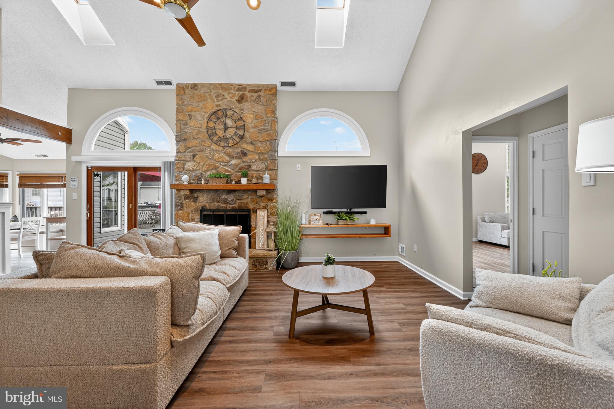 1656 South Ash Circle Jamison, PA 18929 - Photo 5 of 30 a living room with furniture a fireplace and a flat screen tv