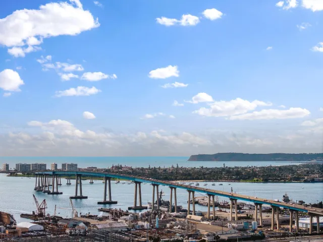 an aerial view of a city