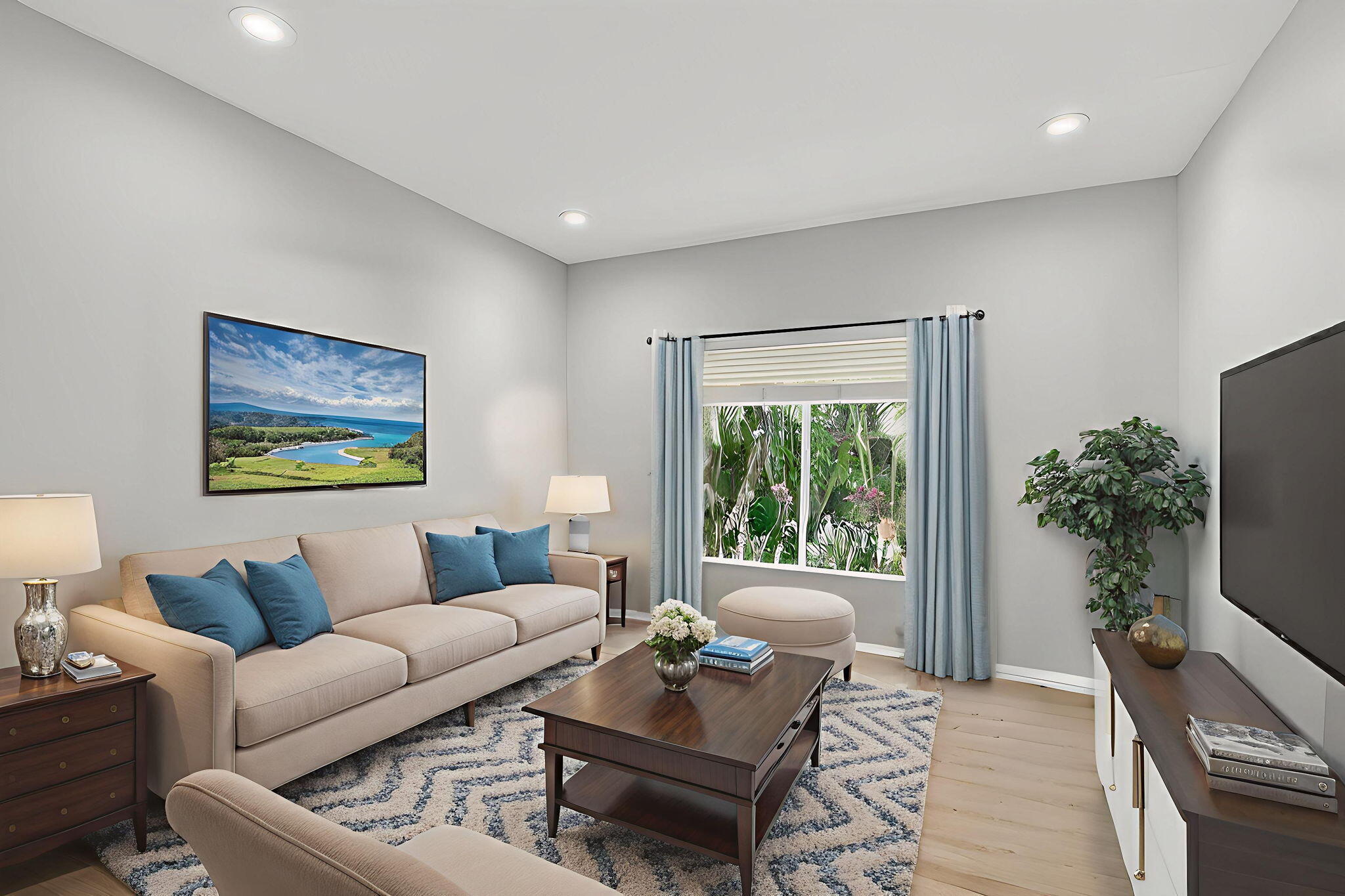 21048 Vía Eden Boca Raton, FL 33433 - Photo 2 of 53 a living room with furniture and a flat screen tv