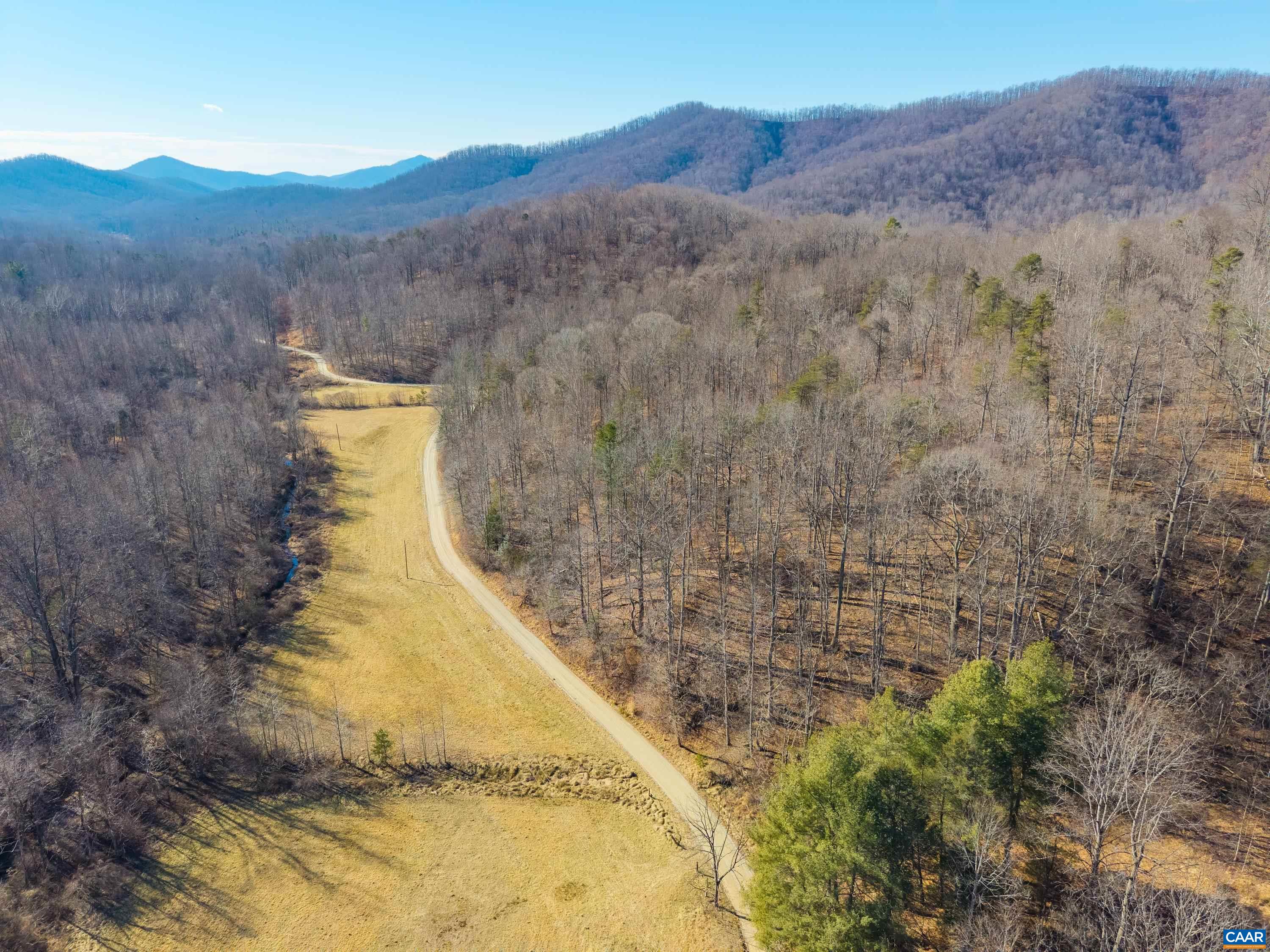 Perkins Hollow Lane Faber, VA 22938 - Photo 24 of 35 a view of a dry yard with mountains in the background