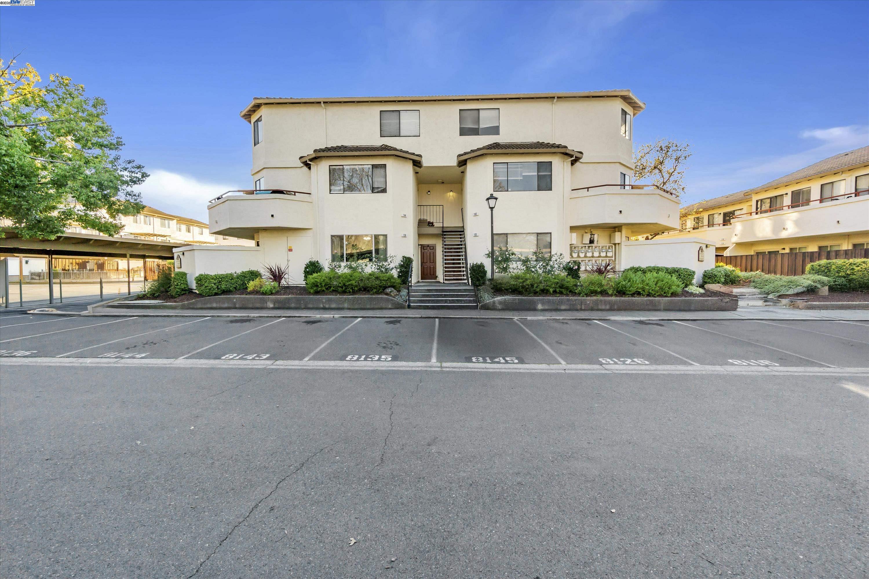 a front view of a building