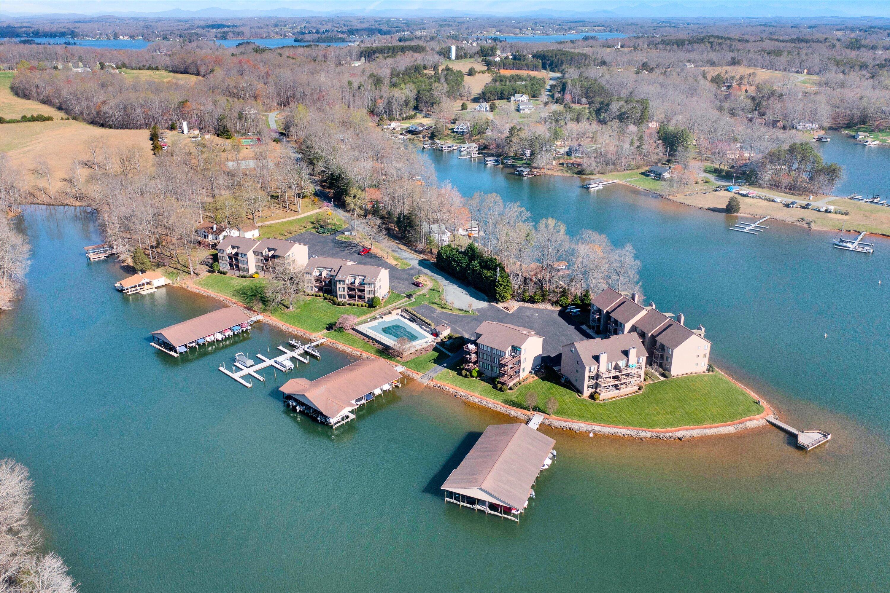 600 Monte Vista Road, Unit 802 Union Hall, VA 24176 - Photo 26 of 32 an aerial view of house with yard swimming pool and ocean view