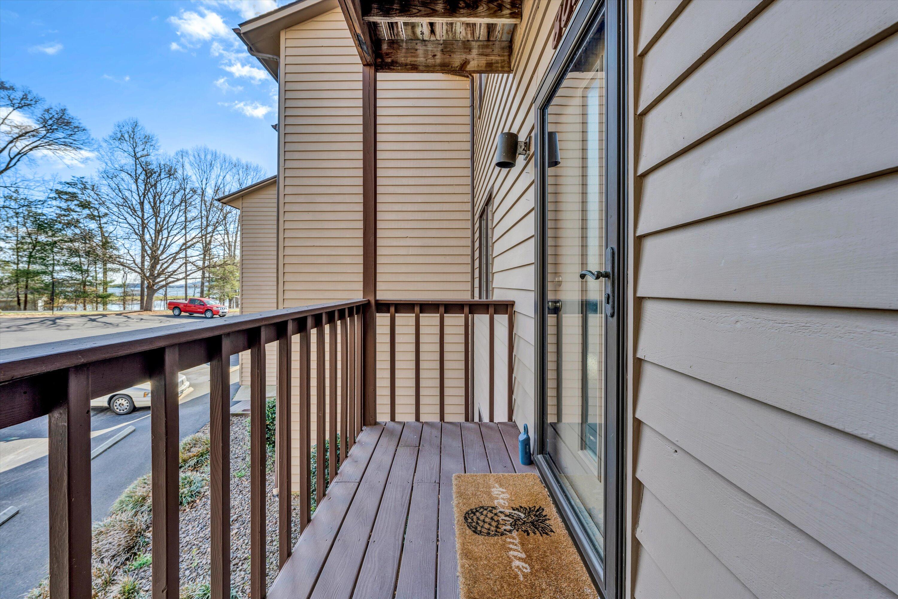 600 Monte Vista Road, Unit 802 Union Hall, VA 24176 - Photo 4 of 32 a view of a balcony with wooden floor
