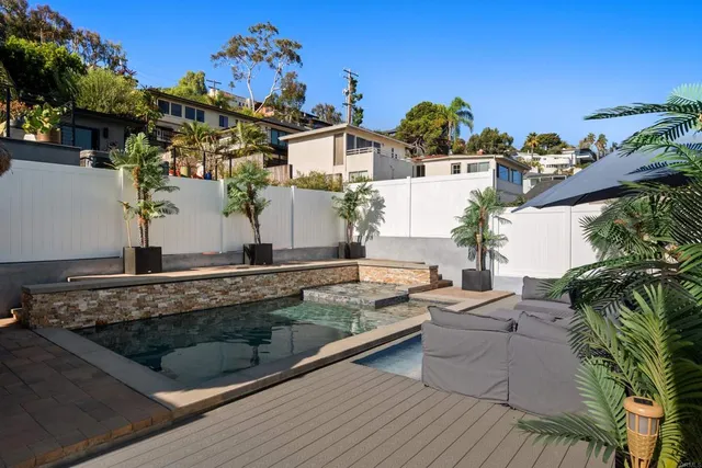 a view of street with sitting area
