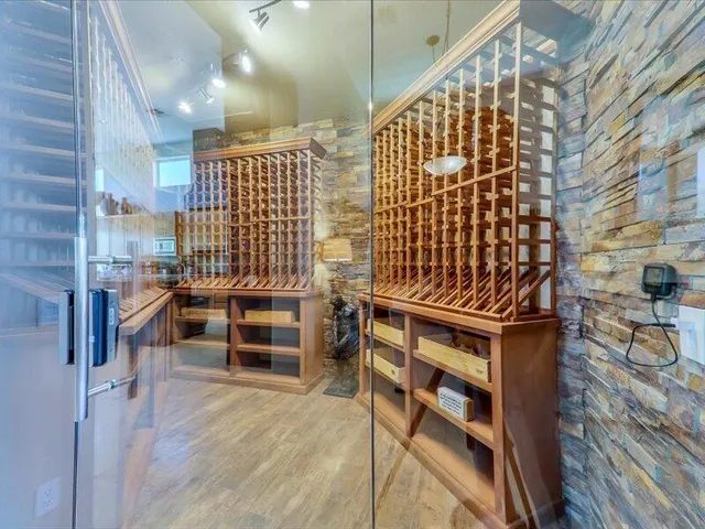 a view of a bathroom with a glass door