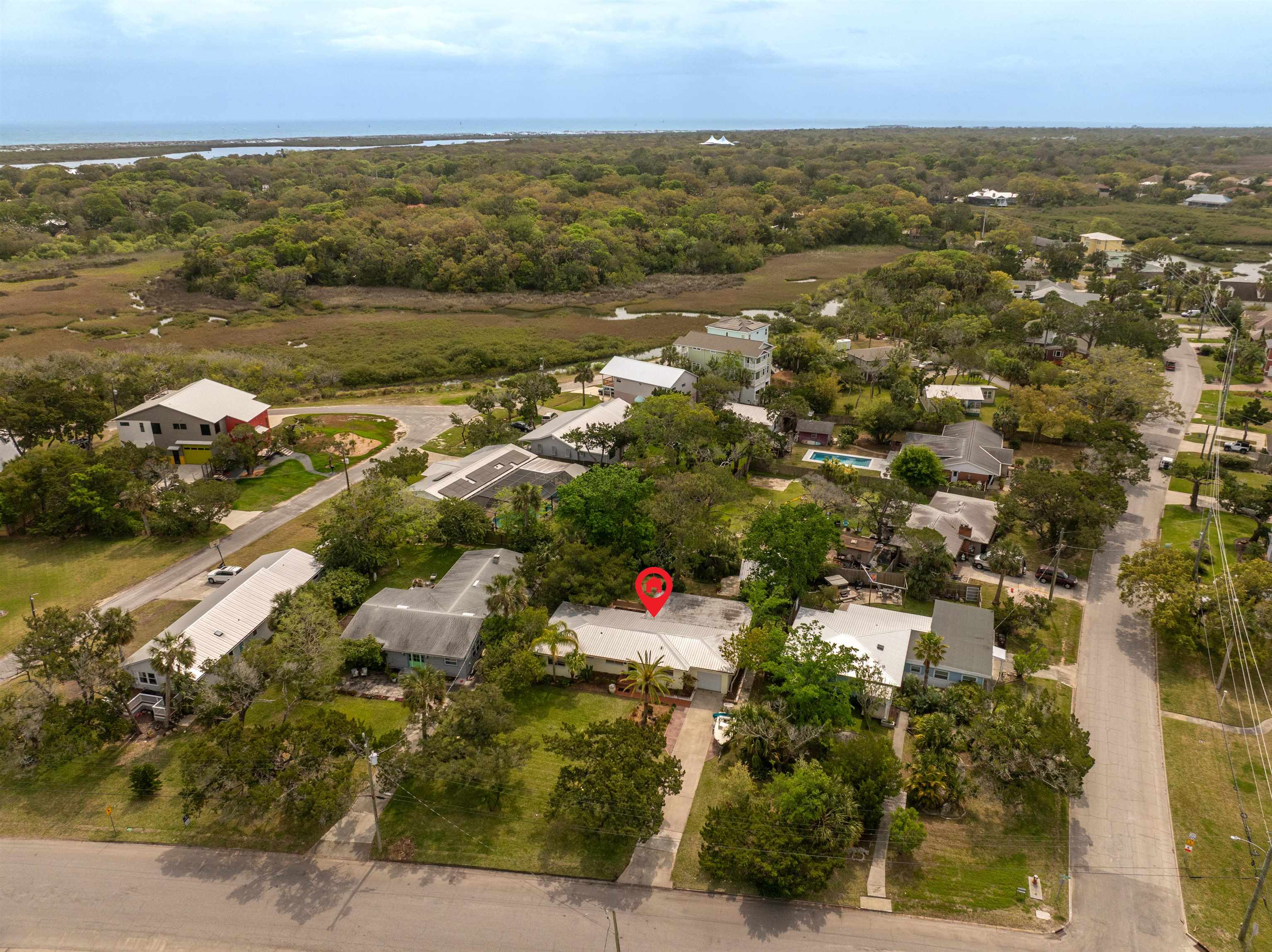 146 Menendez Road St. Augustine, FL 32080 - Photo 32 of 39 an aerial view of residential building and lake