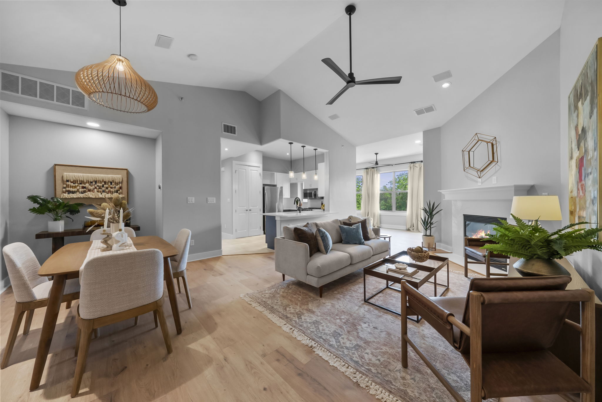a living room with furniture