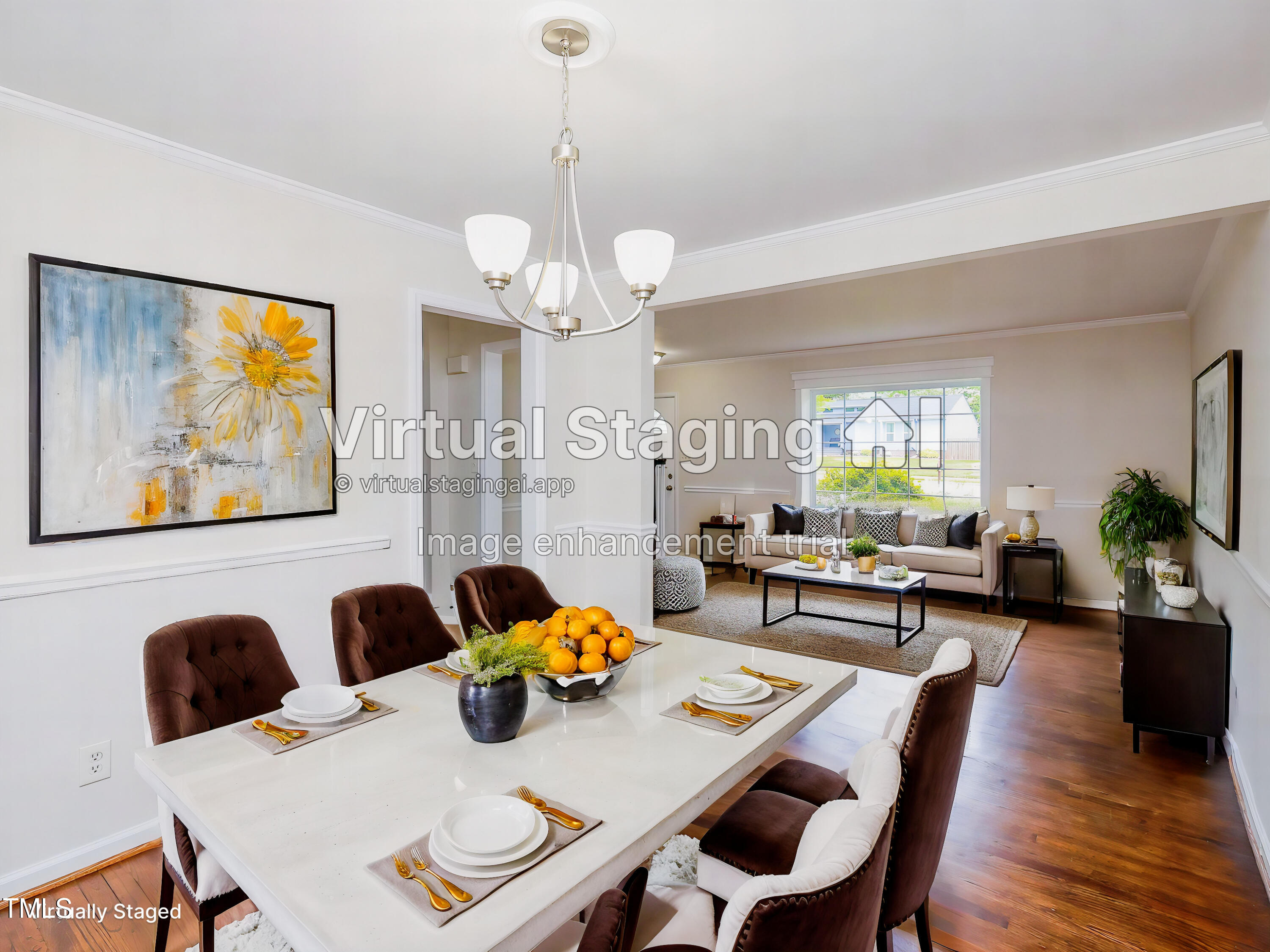 Dining : Living Room Staged