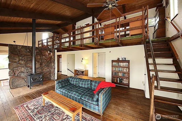 a living room with furniture