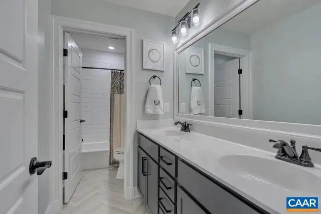 a storage room with wooden floor