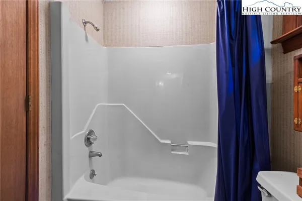 a bathroom with a bathtub
