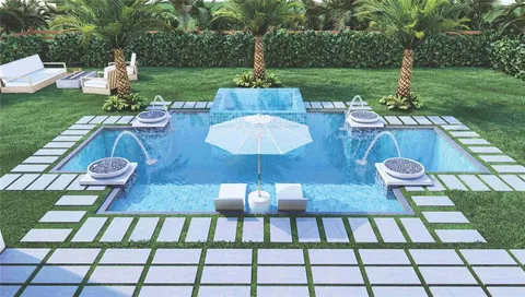 a view of a chairs and table in the yard