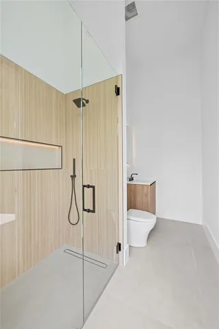 a bathroom with a shower