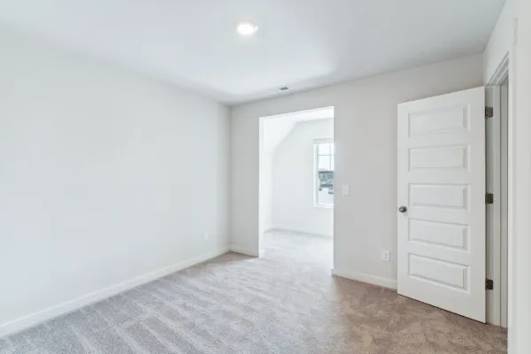 an empty room with closet