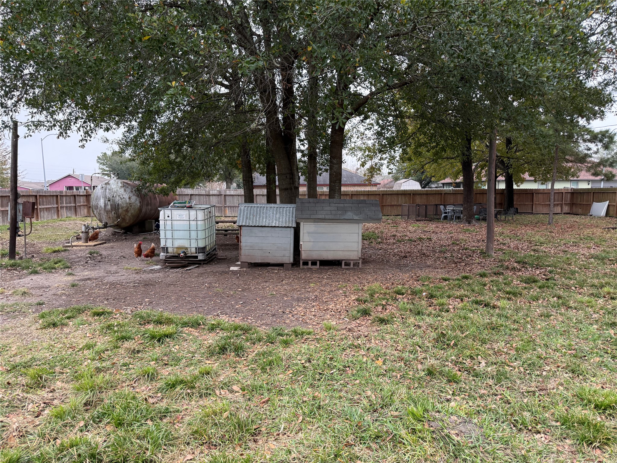 3003 Vega Houston, TX 77088 - Photo 10 of 13 a view of backyard with trees and barbeque oven