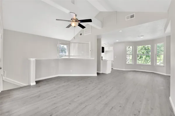 a view of a hallway with closet area