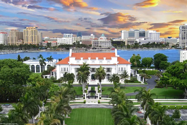 a view of a park with slide
