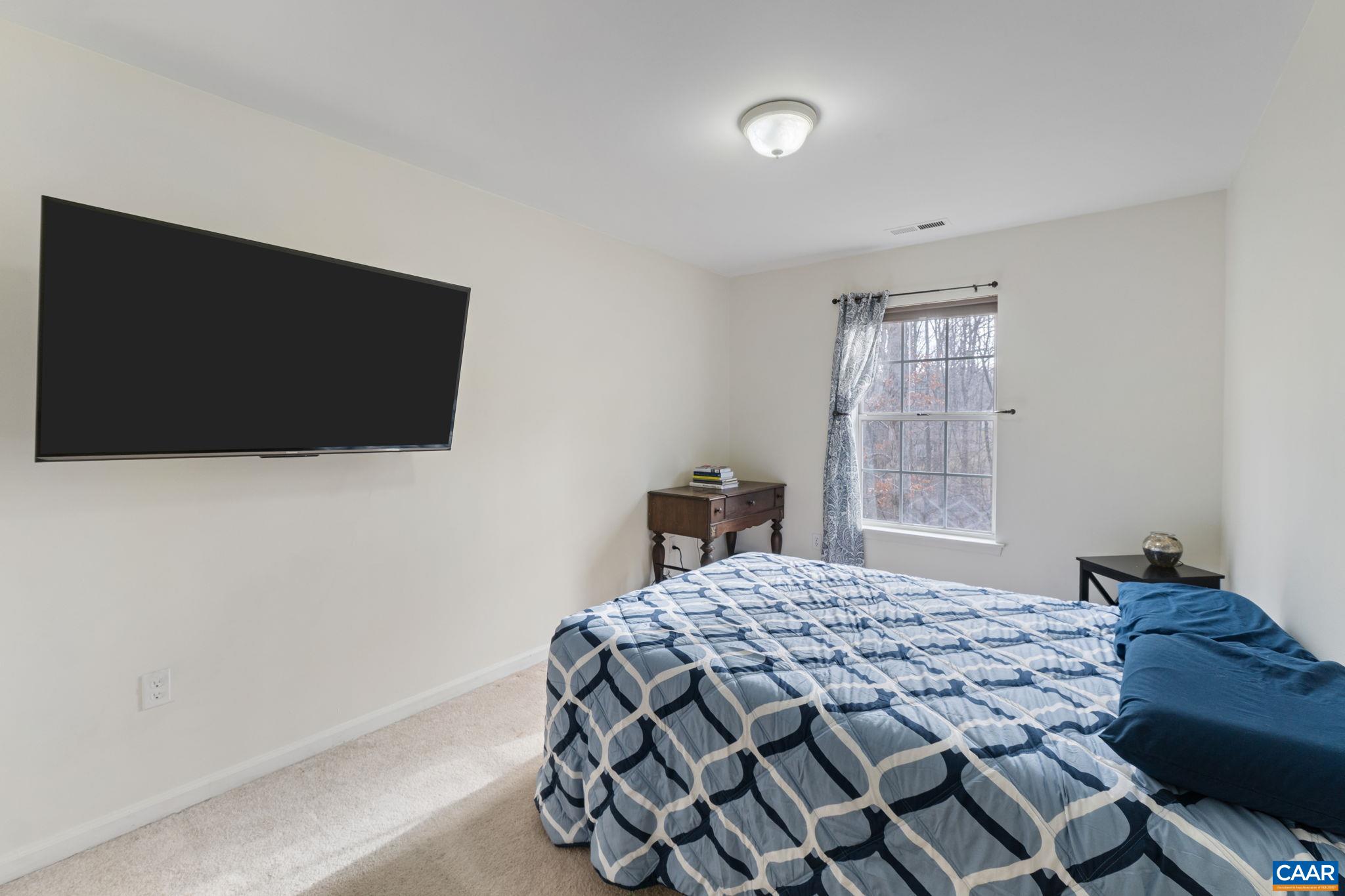 473 Larkspur Road Ruckersville, VA 22968 - Photo 17 of 28 a bedroom with a bed and a flat screen tv