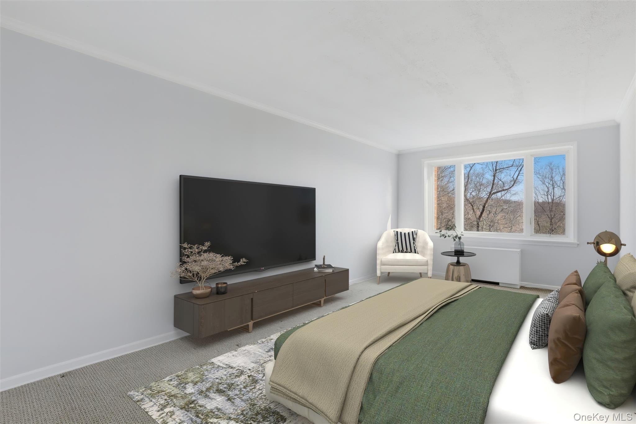 16 Rockledge Avenue, Unit 2C1 Ossining, NY 10562 - Photo 16 of 48 a bedroom with two bed and a flat screen tv