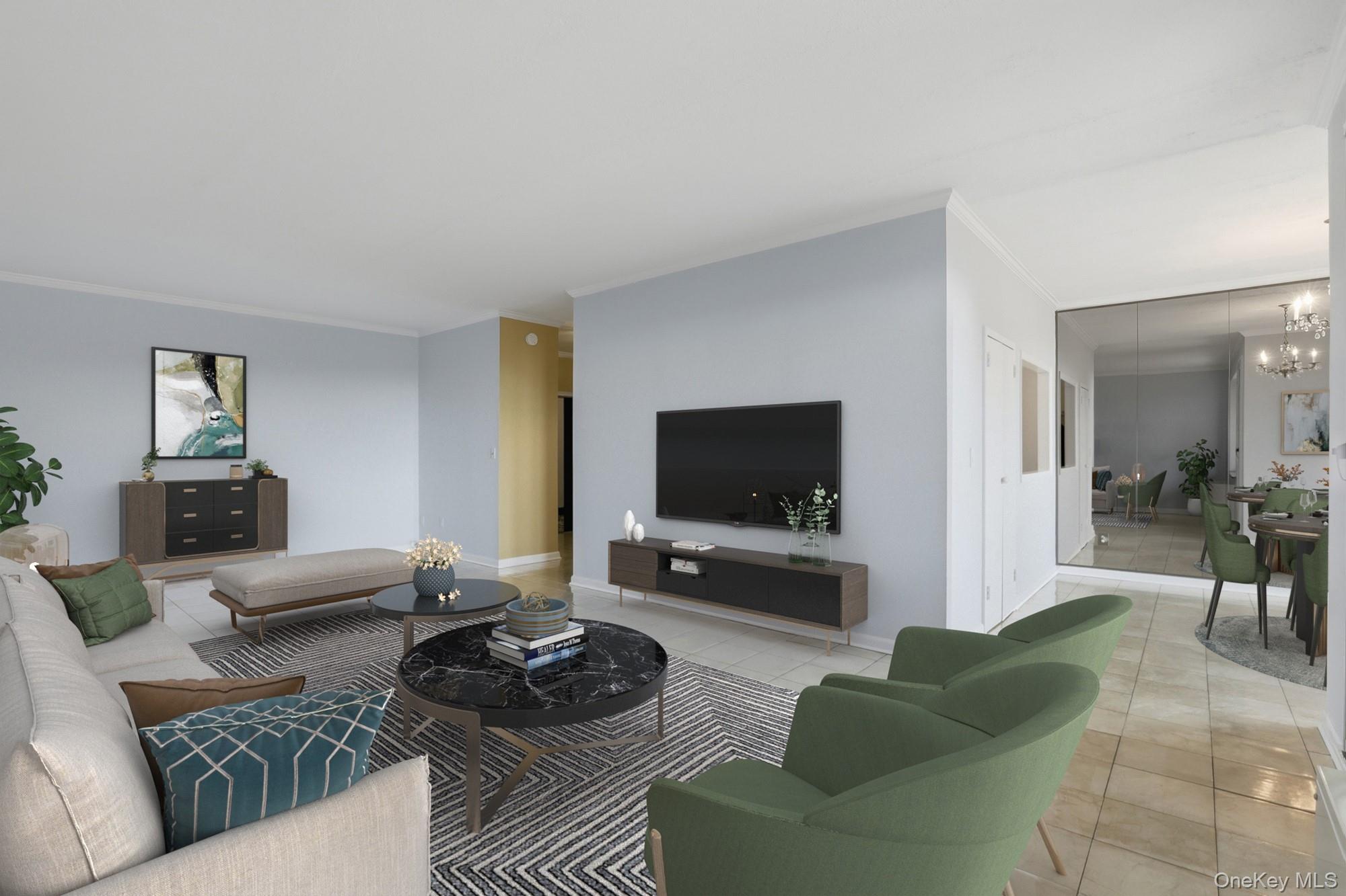 16 Rockledge Avenue, Unit 2C1 Ossining, NY 10562 - Photo 6 of 48 a living room with furniture and a flat screen tv