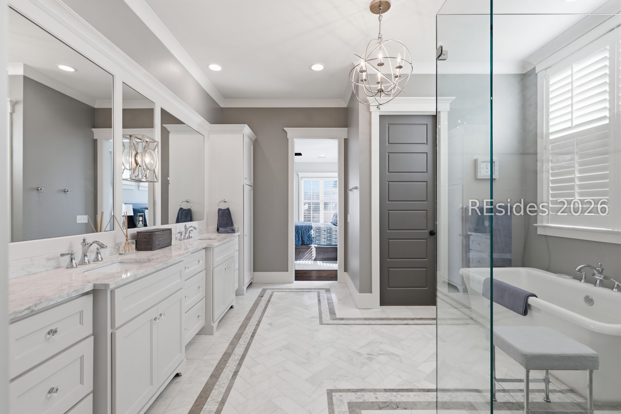 20 Fish Dancer Court Bluffton, SC 29910 - Photo 43 of 89 Two sink vanity, shower, and soaking tub.