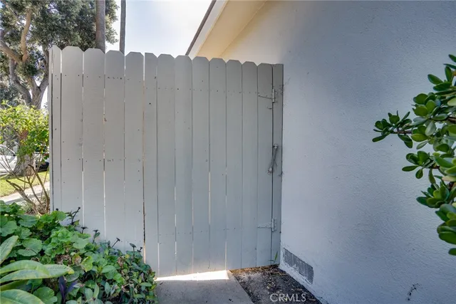 a view of a wooden door
