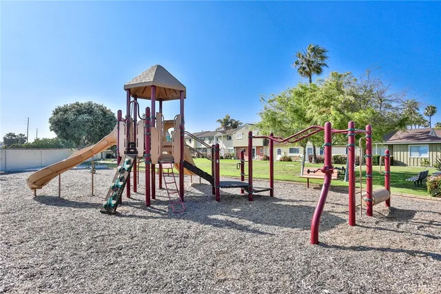 a view of outdoor space with trampoline