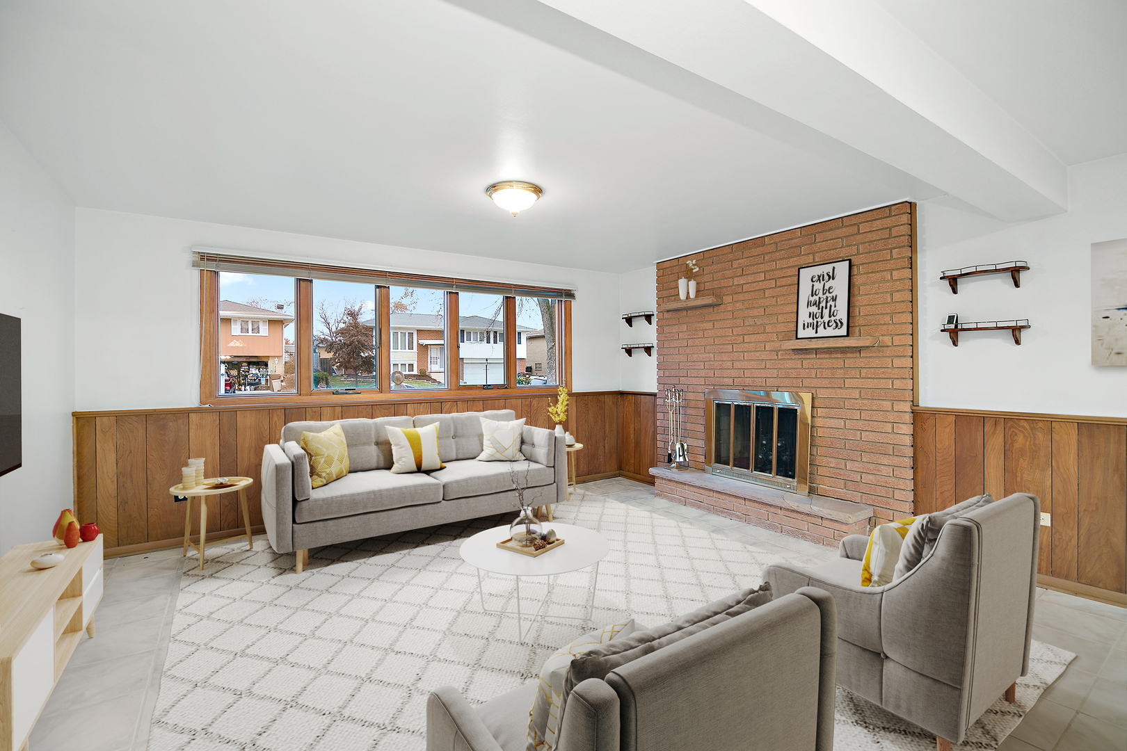 6508 Cedar Road Oak Forest, IL 60452 - Photo 17 of 27 a living room with furniture and a fireplace