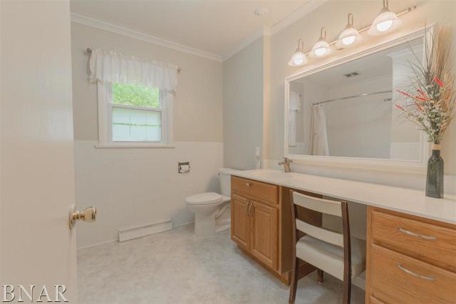 14016 Dry Grove Road Bloomington, IL 61705 - Photo 22 of 43 a bathroom with a sink vanity granite and toilet