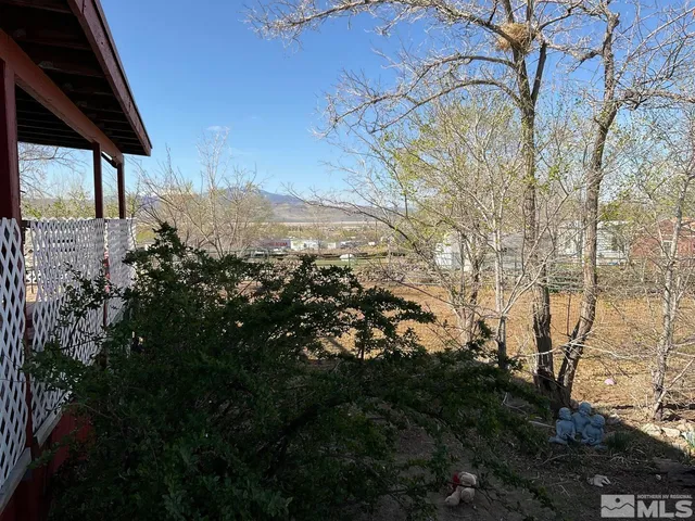 a view of a backyard of the house