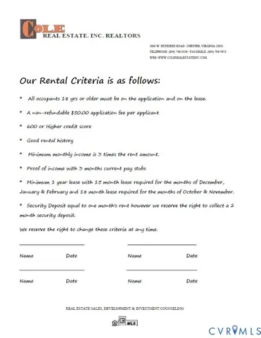 $1,850 | 10513 Sunne Court, Chesterfield, VA 23832