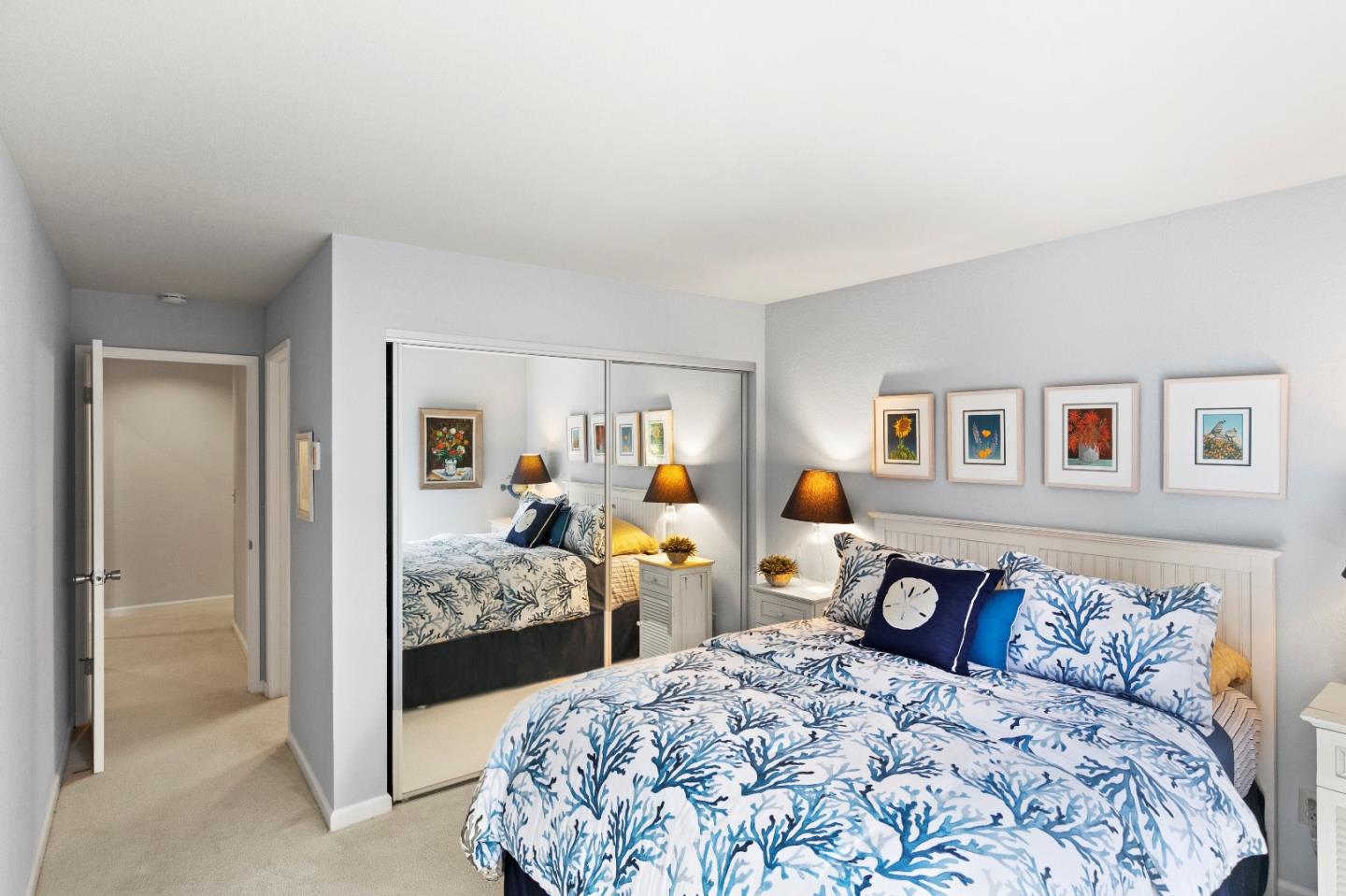 51 Shepherds Knoll Road, Unit 51 Monterey, CA 93940 - Photo 12 of 18 a bedroom with a large bed and a closet