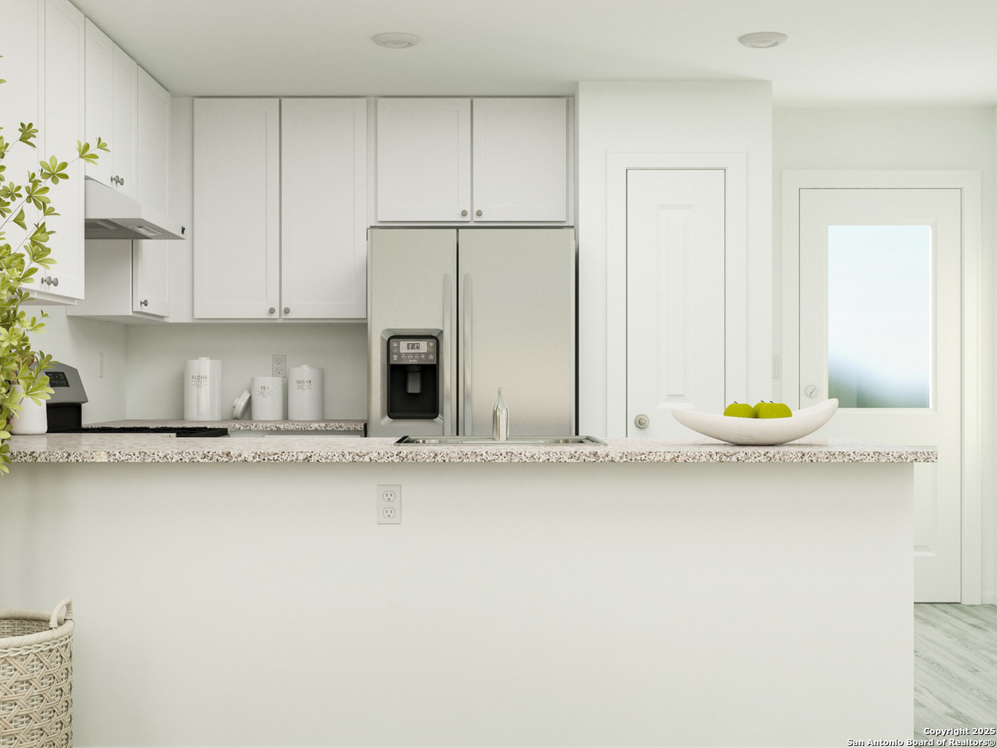 13307 Dutra Road San Antonio, TX 78221 - Photo 5 of 33 a kitchen with stainless steel appliances a white cabinets and a chandelier