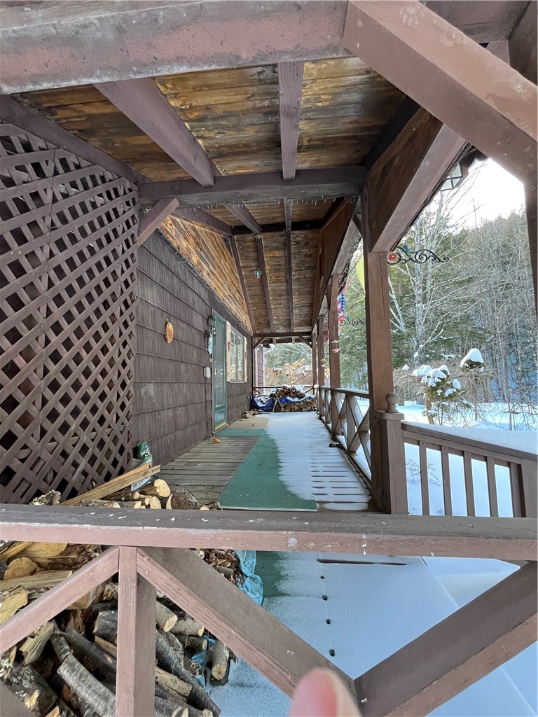 128 Trow Bridge Road Margaretville, NY 12455 - Photo 4 of 11 Covered Front porch with High Ceiling