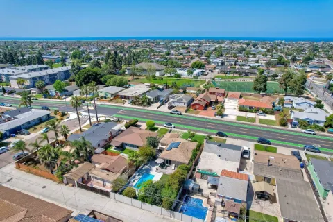 an aerial view of multiple house