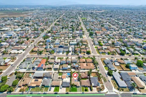 an aerial view of multiple house
