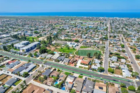 an aerial view of multiple house